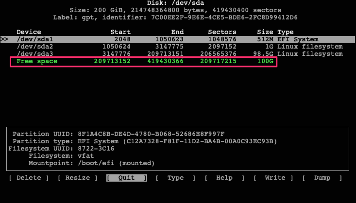 cfdisk